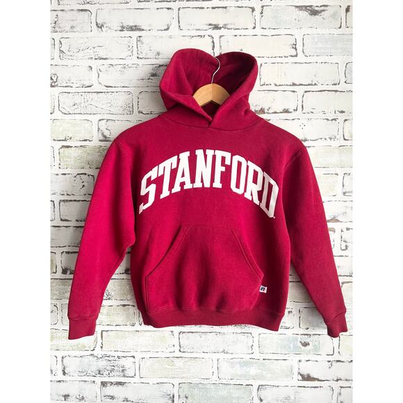 Vintage Russell Athletic Stanford University Red Hoodie Size Youth Small 16x22 - Picture 1 of 5
